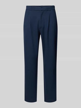 Calvin Klein Slim Tapered Fit Stoffhose mit Bundfalten in Marine, Größe XXL