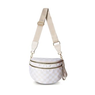 Generic Nuvore Crossbody Bag, Nuvore ComfortBag, Spacious Stylish Checkered Bum Bag, Checkered Crossbody Bag for Women (G)