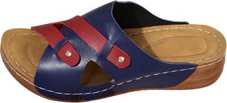 Generic Womens Flat Sandals Wide Fit Really Comfy Sandals Womens Summer New Flat Bottom Belt Buckle Thick Bottom Slope Heel Open Toe Fish Mouth Slippers Archf