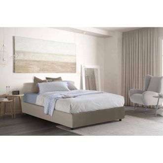 Dmora Dmora - Cama Matrimonial Dferro, Cama Contenedor Con Tapizado En Ecopiel, 100% Made In Italy, Apertura Frontal, Adecuado Para Colch&oacute;n Cm 140x200, T&oacute;rt