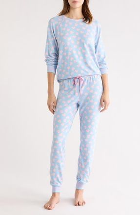 PJ Salvage Peachy Print Jersey Pajamas in Blue Haze at Nordstrom, Size Large