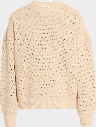 Frame Denim Men & apos;s Crochet Cotton Crewneck Sweater