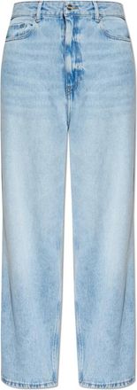 Ganni Baggy Wide Jeans - Dames - Loose Fit Jeans - Blauw - W28 - Katoen - Jeans