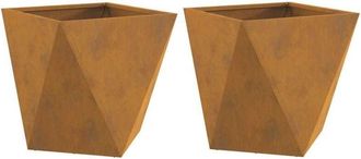 vidaXL Planter 2 pcs Rusty 50 x 50 x 50 cm Weathering Steel vidaXL