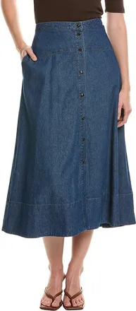 Anne Klein Button Front Midi Skirt