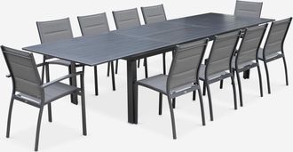 Sweeek Mesa De Jard&iacute;n Extensible De Aluminio Con 10 Sillas