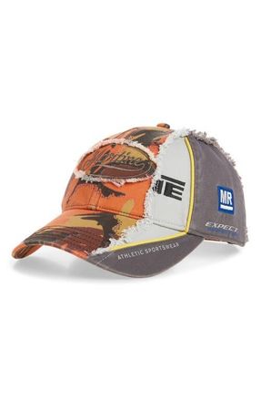 Martine Rose Print Collage Baseball Cap in Orange Camo at Nordstrom
