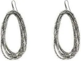 Brunello Cucinelli Womens Black Glass Drop Earrings
