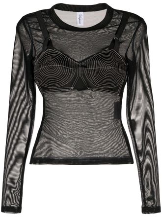Vaquera Mesh top - Zwart