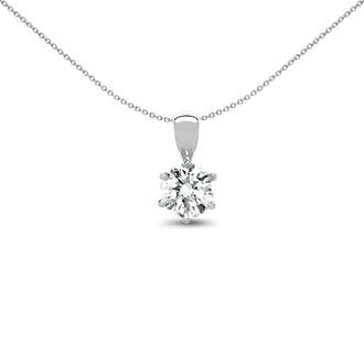 Jewelco London 18ct White Gold 0.1ct Diamond Solitaire Charm Pendant - 18P007-010