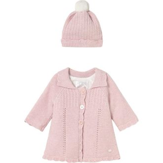 MAYORAL Knit Coat with Hood in Pink at Nordstrom, Size 9M