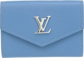 Louis Vuitton Blue Leather Wallet (Tri-Fold) (Pre-Owned)