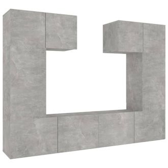 Berkfield Home 6 Piece TV Cabinet Set Concrete Grey Engineered Wood
