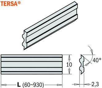 CMT 795.930.10 SET 2 COLTELLI -SISTEMA TERSA- 930x10x2.3mm HPS