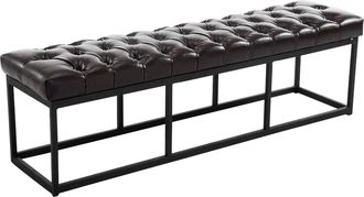 Clp Clp - Taburete Pie De Cama Amun Con Base En Negro Marr&oacute;n 150 Cm