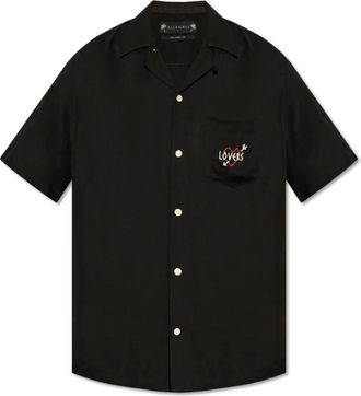 AllSaints Hombre, Camisas, Negro, Talla: S