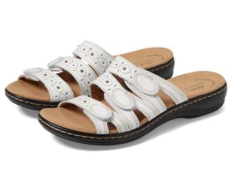 Clarks Leisa Cacti Q Womens Sandals White Leather : 6.5 B - Medium
