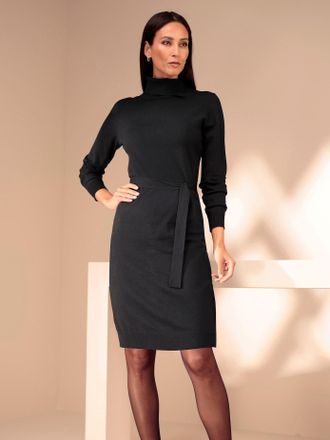 Heine Strickkleid HEINE Strickkleid, Damen, Gr. 40, Normalgr&ouml;ssen, schwarz, Jersey, 50% Viskose, 28% Polyester, 22% Polyamid, unifarben, kurz, Kleider Stric