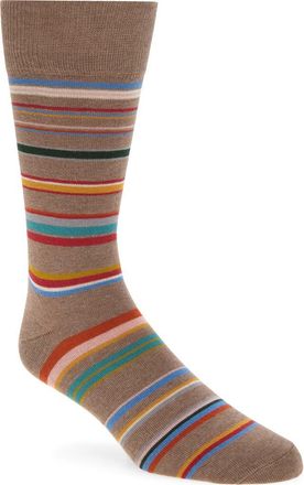 Paul Smith Martin Stripe Crew Socks in Tan at Nordstrom
