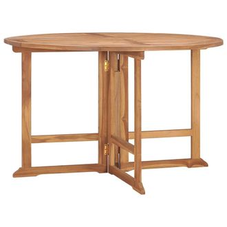 vidaXL Vidaxl - Mesa De Comedor De Jard&iacute;n Plegable Teca Maciza &Oslash;110x75 Cm