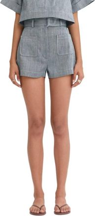 Matthew Bruch Belted Pocket Short In Denim