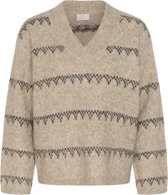 Kaffe Kasinora Pullover - Dames - Truien - Beige - Maat: XS Wol