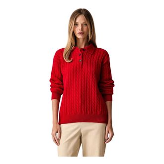 Msgm Msgm, Truien & Vesten, Dames, Rood, S, Wol, Ronde hals gebreid