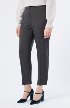 Marina Rinaldi Candore Stretch Virgin Wool Pants in Dark Grey at Nordstrom, Size 18W