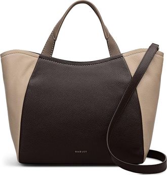 Radley London Medium Muswell Lane Colorblock Pebbled Leather Satchel in Dark Oak at Nordstrom Rack
