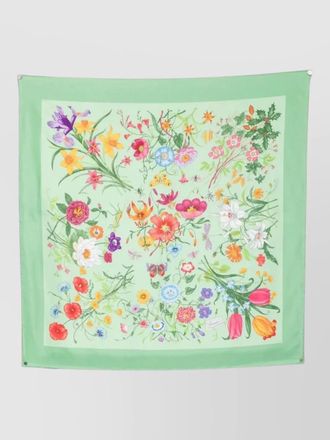 Gucci silk floral print square scarf