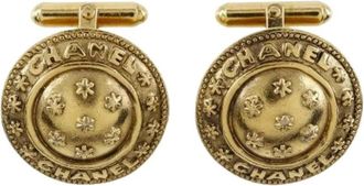 Chanel Pre-owned Vintage Logo Ronde Manchetknopen - Heren - Vintage Accessoires - Geel - ONE Size - Vintage