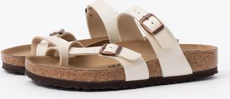Birkenstock Womens Birkenstock Mayari Birko Flor Womens Sandals - Graceful Pearl White - Brown - Size: UK 4.5 eu37 narrow