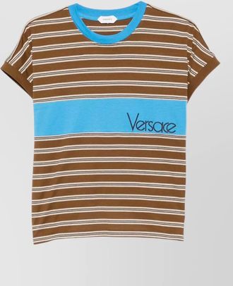 Versace striped cotton short-sleeve crew-neck t-shirt