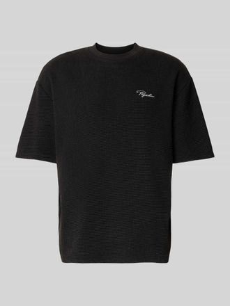 Pegador Oversized T-Shirt mit Strukturmuster und Label-Stitching in Anthrazit, Gr&ouml;&szlig;e XXL