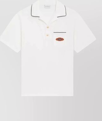 Dr&ocirc;le de Monsieur polo shirt chest pocket contrast piping patch
