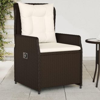 vidaXL Sillones Reclinables De Jard&iacute;n 2 Uds Rat&aacute;n Sint&eacute;tico Marr&oacute;n Vidaxl