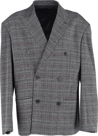 Balenciaga Balenciaga Double-Breasted Oversized geruite blazer in grijze viscose