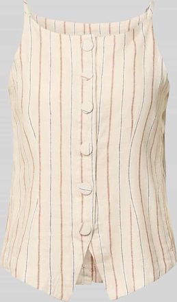 Ichi Blusentop aus Leinen-Viskose-Mix Modell LINNO in Offwhite, Gr&ouml;&szlig;e 36