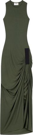 Coperni Draped Taped Suspended Dress In Green Fabric