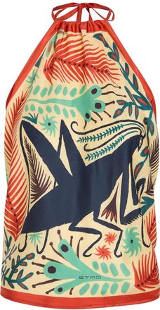 Etro Printed Silk Triangle top - Multicoloured - One Size
