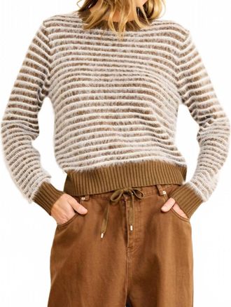 Line & Dot Lyon Crewneck Sweater In Olive