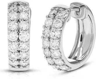 Vir Jewels 1 cttw Lab Grown Diamond Hoops Earrings in Sterling Silver With Hidden Post For Women