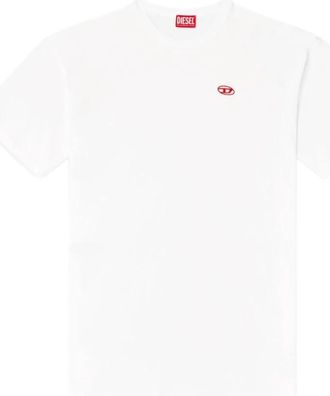 Diesel Witte T-Boxt-T6 T-shirt met Oval D-logo - Heren - T-shirts - Wit - XL - Katoen - Tops