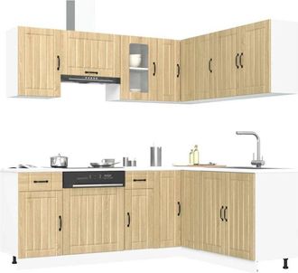 vidaXL Vidaxl - Mueble Cocina Lucca Roble Sonoma 11 Pzas Madera Contrachapada