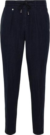 HUGO BOSS Linnen Chino Broeken - Heren - Chinos - Blauw - M - Linnen - Broeken