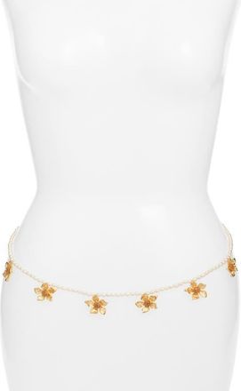 Vidakush Golden Flower Freshwater Pearl Belly Chain at Nordstrom, Size 34