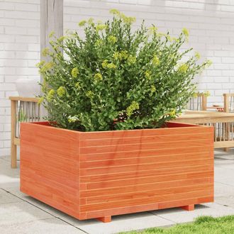 vidaXL Vidaxl - Jardinera Madera Maciza De Pino Marr&oacute;n Cera 90x90x49,5 Cm