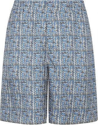 Fendi Zijden Blauwe Shorts - Heren - Korte Broeken - Blauw - M - Korte Broeken