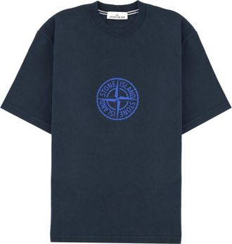 Stone Island Blue Logo Crew Neck T-Shirt