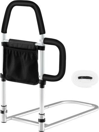 Costway Costway - Barandillas De Cama Para Ancianos, Riel De Seguridad De Asistencia Para Cama Con Doble Pasamanos, Bolsillo, Correa De Fijaci&oacute;n, Riel De Cama